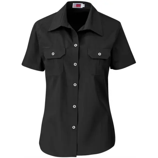 Ladies Short Sleeve Wildstone Shirt Black Front